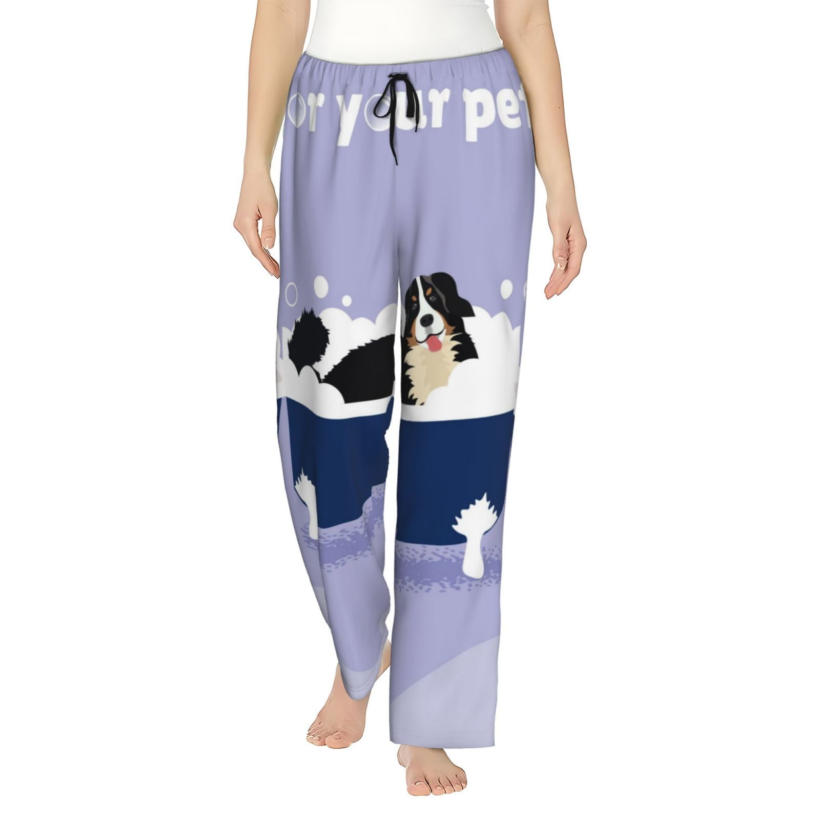 Cauagu Bernese Mountain Dog Sitting Bath Tub Pajama Pants for Women