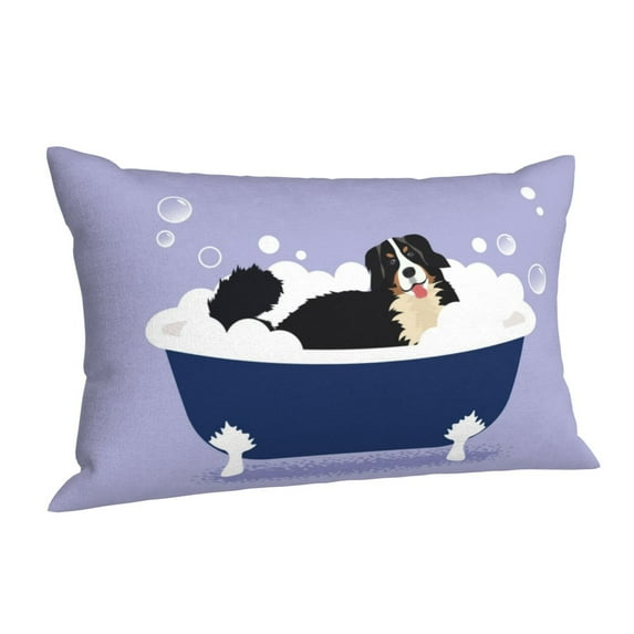 Cauagu Bernese Mountain Dog Sitting Bath Tub Print Pillow Covers with Envelope Closure,1PC Pillow Cases Decorative Pillow Case for Bed & Couch, Pillows Not Included-20"x30"