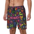 thumbnail image 1 of Cauagu Berry Fruits Print Mens Swim Trunks Quick Dry Board Shorts Swim Shorts with Compression Liner Bathing Suits-Medium, 1 of 6