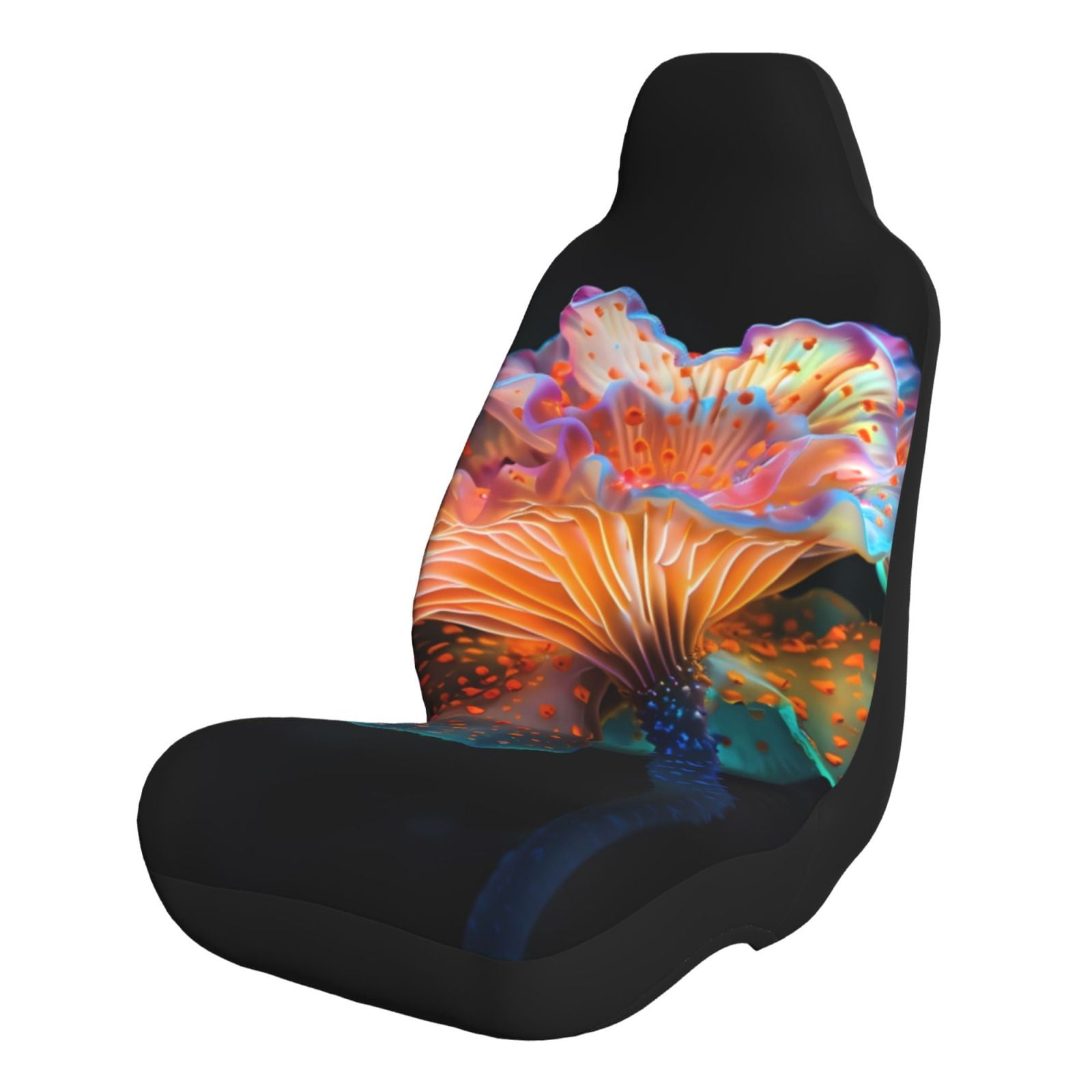 Cauagu Bioluminescent Underwater Flower Print Car Seat Covers,Universal