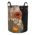 thumbnail image 1 of Cauagu Black Cat in Wildflowers for Laundry Basket,Collapsible Organizer Basket for Storage Bin Toy Bins Gift Baskets Bedroom Clothes Children Nursery Hamper -Medium, 1 of 7