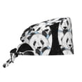 thumbnail image 1 of Cauagu Black Head Woman with Panda Hair Pattern 1 Pcs Working Caps,Adjustable Working Hats Elastic Scrub Hats Nurse Scrub Cap Nurse Hats Elastic Tie Back Hats Unisex,One Size, 1 of 7