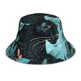 thumbnail image 1 of Cauagu Black Panther Floral Illustration for Unisex Bucket Hat,Outdoor Summer Beach Fishing Sun Hat Hot Summer Reflective Bucket Hat Fun Outdoor Vacation Hat for Men and Women, 1 of 6