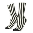 thumbnail image 1 of Cauagu Black And White Thick Stripes Print Crew Socks for Women and Men,Adult Athletic Running Socks 1-Pair Sports Socks Work Gear Socks with Moisture Wicking, 1 of 6