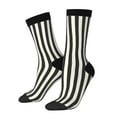 thumbnail image 1 of Cauagu Black And White Thick Stripes Print Crew Socks for Women and Men,Adult Athletic Running Socks 1-Pair Sports Socks Work Gear Socks with Moisture Wicking, 1 of 6