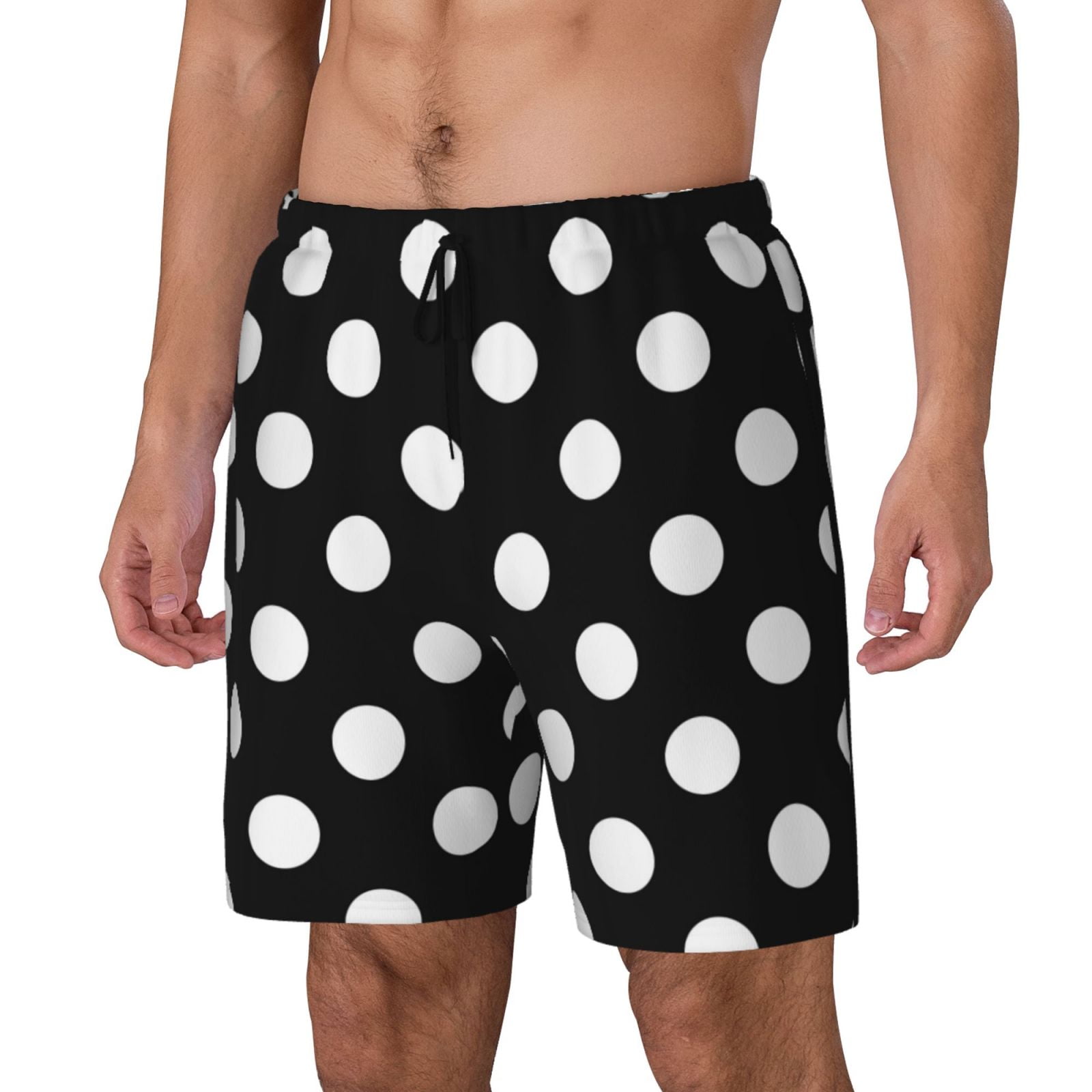 Plus Size Black and White Polka Dots Swimwear Shorts