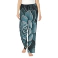 thumbnail image 1 of Cauagu Blue Color Cactus Pajama Pants for Women Loose Fit Wide Leg Trouser Pants Casual Elastic Waist Drawstring Lounge Pants, 1 of 6
