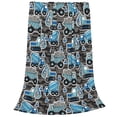 thumbnail image 1 of Cauagu Blue Excavator Pattern Flannel Bed Blankets,Fleece Blanket Comfortable Air Conditioning Blanket for Sofa Bed Travel Couch & Living Room -80"x60", 1 of 8