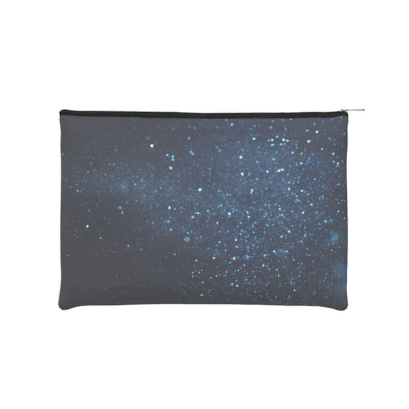 Cauagu Blue Glitter Retro for Tyvek Makeup Bag,Reusable Travel Cosmetic Bag Women Organizer Toiletry Bag Birthday,Gifts for Women Girlfriend Mom Teacher 6.5’’*8.9’’