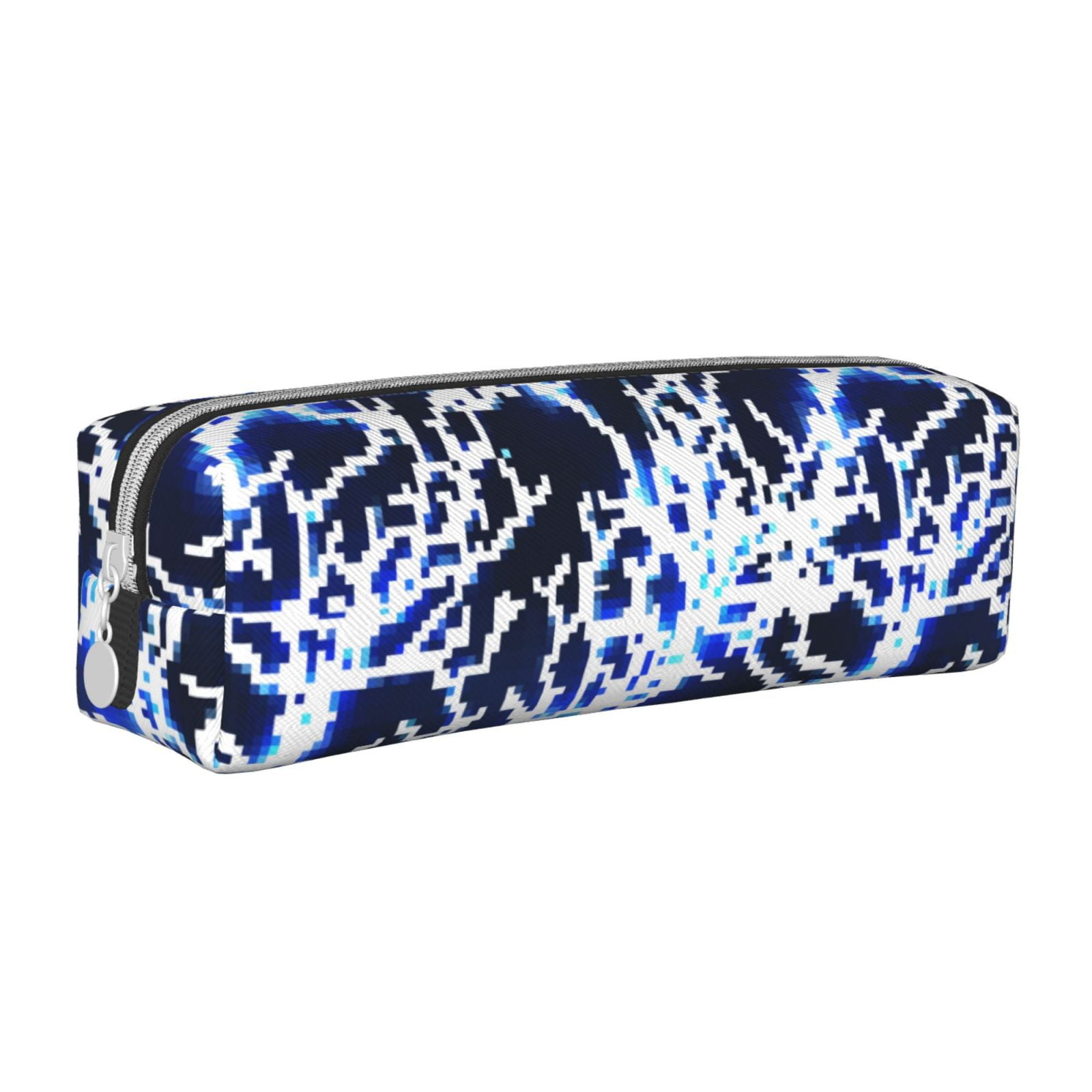 Cauagu Blue Lightning2 Print Leather Pencil Pen Case Stationery Bag