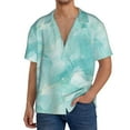 thumbnail image 1 of Cauagu Blue Marble Men's Short Sleeve Button Down Hawaiian Shirt for Men Bowling Shirts Casual Summer Beach Shirt,3X-Large, 1 of 6
