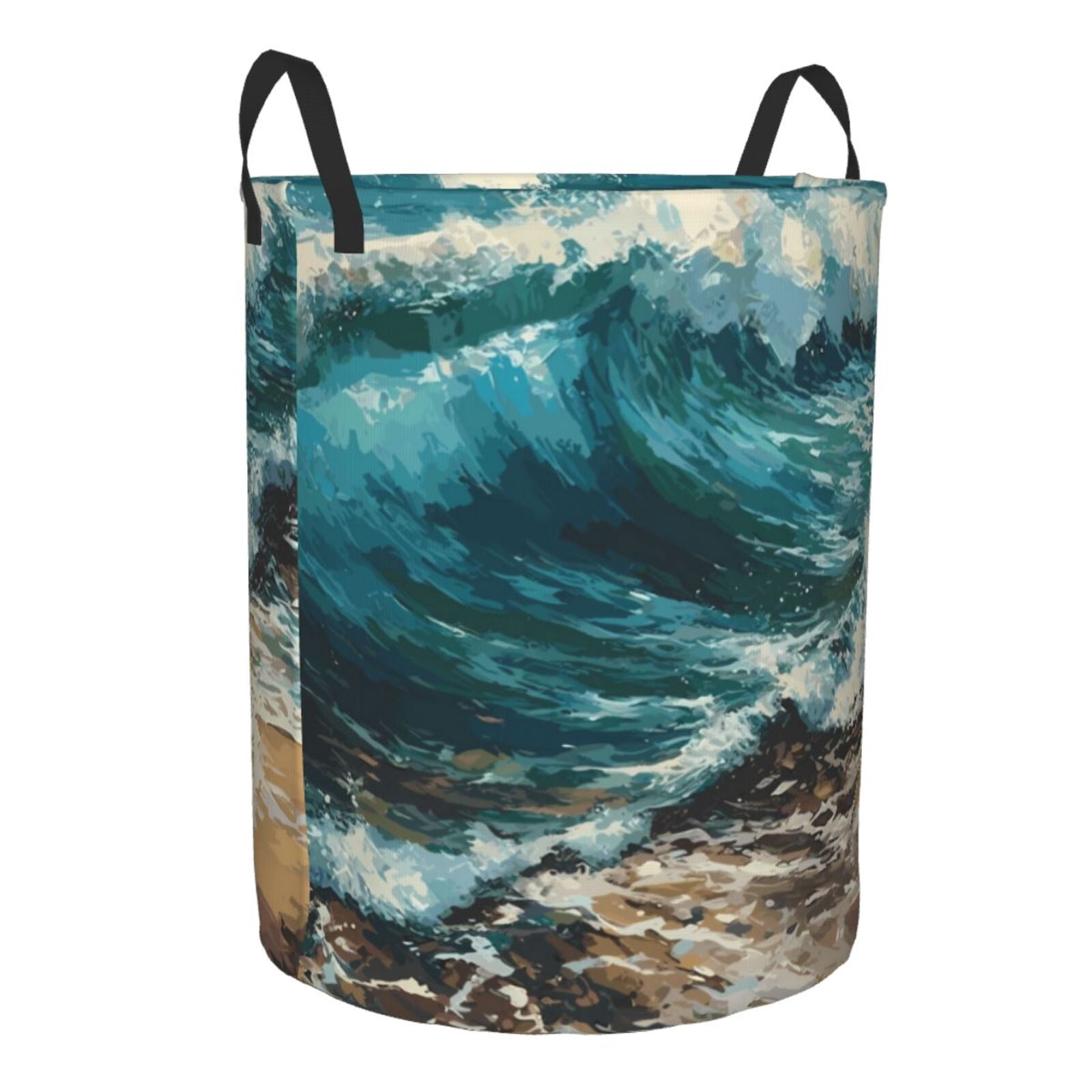Cauagu Blue Ocean Waves for Laundry Basket,Collapsible Organizer Basket ...