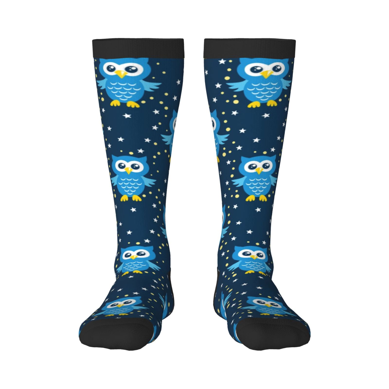 Cauagu Blue Owl Funny 13.8in Socks for Unisex for Men,Women and Teens