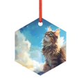 thumbnail image 1 of Cauagu Blue Sky Winged Cat Pattern Acrylic Christmas Pendant,1-Pack Christmas Ornaments Xmas Tree Decor Christmas Décor with Ribbon Cute Tree Hanging for Party Favors-Hexagon, 1 of 7