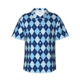 thumbnail image 1 of Cauagu Blue Squares Print Hawaiian Shirt for Men,Casual Short Sleeve Button Down Shirts Summer Beach Men's Regular-Fit Short-Sleeve Print Shirt -Medium, 1 of 6