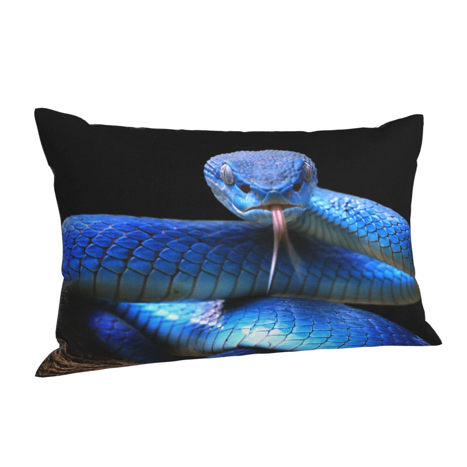 Cauagu Blue Viper Snake 2 Print Pillow Covers with Envelope Closure,1PC