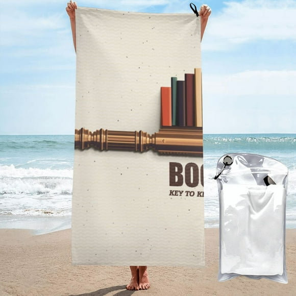 Cauagu Books Key To Knowledge Print Extra Large Bath Towels 1 Pack, Quick Drying Towels Highly Absorbent Bath Towel for for Body Sport Yoga SPA & Fitness-31.5"x63"