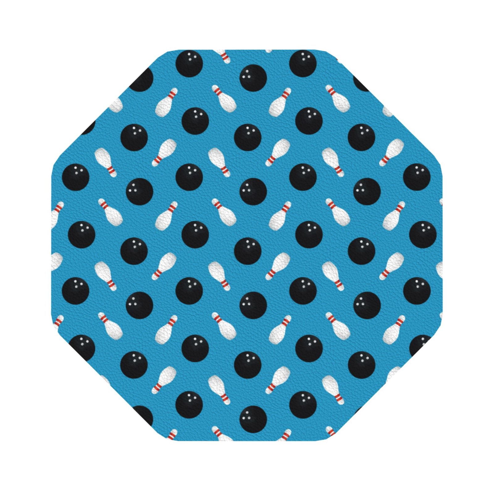 Cauagu Bowling Balls for Round Coaster,Drink Coasters Set of 4 Leather