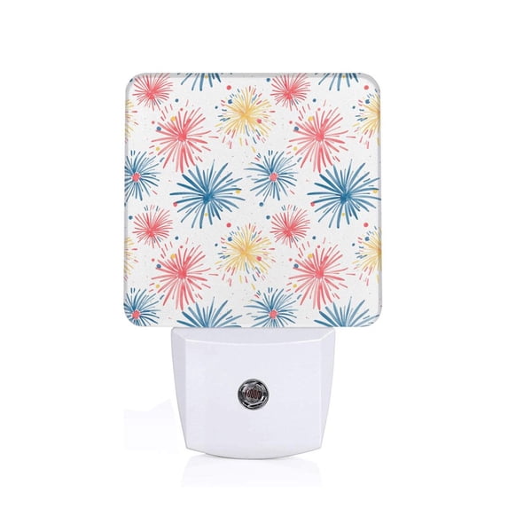 Cauagu Bright Colorful Fireworks Print LED Nightlight,0.5W Night Lights Plug into Wall 1 Pack with Dusk-to-Dawn Light Sensor Soft Glow Lamp for Bathroom Adult Hallway-UK