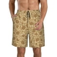 thumbnail image 1 of Cauagu Brown Flowers Print Men's Swim Trunks,Hawaiian Bathing Suit Swimsuits Beach Shorts with Pockets for Men Quick Dry Swimming Board Shorts-XX-Large, 1 of 6