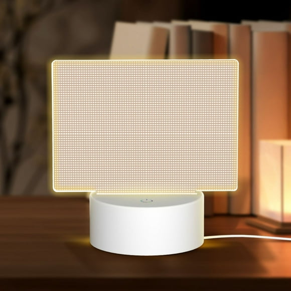 Cauagu Brown Gingham for Rectangle Acrylic Night Light - Acrylic Modern Bedside Light with LED Light Lamp Base - Decorative Night Lamp for Restaurant Bar Cafe Shop