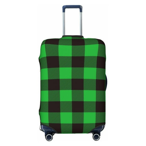 Cauagu Buffalo Plaid Green Black Print Travel Luggage Cover,Travel Dust-proof Suitcase Cover Softside Suitcase Protector for 18-32inch,Not Included Suitcase