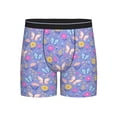 thumbnail image 1 of Cauagu Butterflies And Flowers Print Men's Boxer Briefs, Funny & Cute Underwear Elastic Waistband Briefs Ideal Gift for Men,1-Pack, 1 of 7