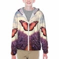 thumbnail image 1 of Cauagu Butterfly Over Lavender Print Sun Protection Jacket for Teen,Full-Zipper Long Sleeve Sun Shirts with Pockets UV Hoodie Shirts Outdoor Athletic Jacket-XX-Large, 1 of 7