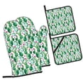 thumbnail image 1 of Cauagu Cactus Plants Print Oven Mitts and Pot Holders 4 pcs Set,Extra Thicken Long Kitchen Oven Glove Potholders BBQ Gloves-Oven Mitts and Pot Holders(11 Inch), 1 of 6