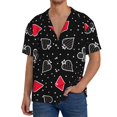 thumbnail image 1 of Cauagu Card Suits Men's Short Sleeve Button Down Hawaiian Shirt for Men Bowling Shirts Casual Summer Beach Shirt,Medium, 1 of 6