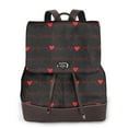 thumbnail image 1 of Cauagu Cardiogram and Heart Print Women's PU Leather Backpack,Fashion Multipurpose Design Handbag Stylish Purse Ladies Shoulder Bags Travel Backpack, 1 of 4