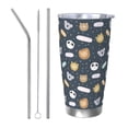 thumbnail image 1 of Cauagu Cartoon Animals Pattern 20oz Tumbler,Stainless Steel Vacuum Insulated Tumbler with Lid Insulated Coffee Mug Thermal Cup with Splash Proof Sliding Lid-Straw Three-piece Set, 1 of 8