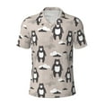 Cauagu Cartoon Bear Brown Print Men's Polo Shirts, ShortSleeve Polo