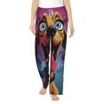 Cauagu Cartoon BigEyed Dog Pajama Pants for Women Loose Fit Wide Leg