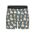 thumbnail image 1 of Cauagu Cartoon Bulldog 1 Print Men's Boxer Briefs, Funny & Cute Underwear Elastic Waistband Briefs Ideal Gift for Men,1-Pack, 1 of 7