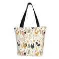 thumbnail image 1 of Cauagu Cartoon Chickens Print Canvas Aesthetic Tote Bag for Women Beach Bag Shopping Bags Shoulder Bag Reusable Grocery Bags, 1 of 7