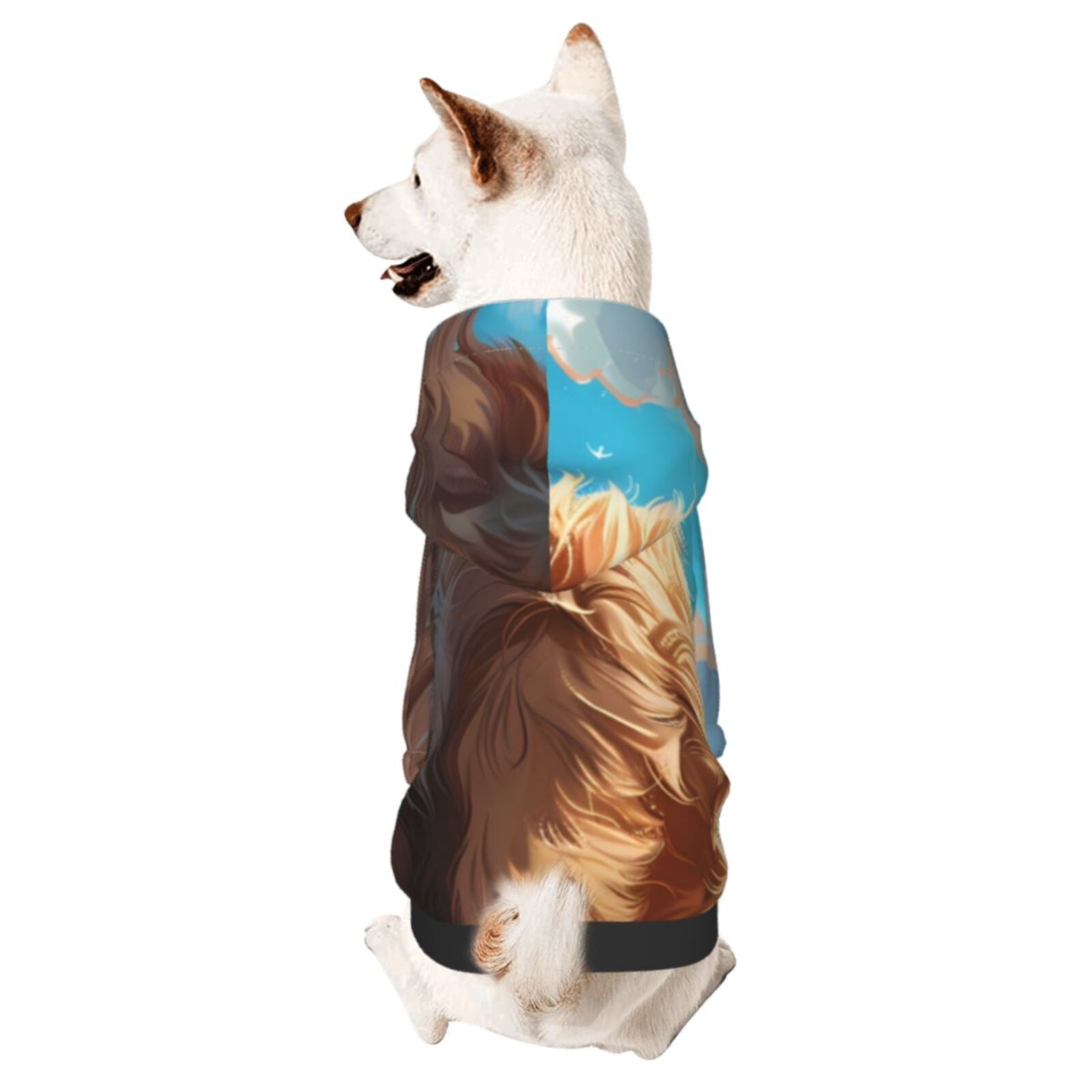New FallWinter Blue Plush Puppy Hoodie