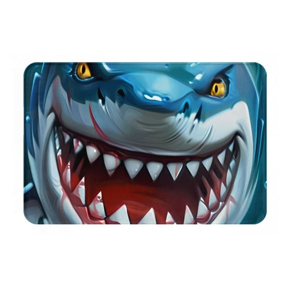 Cauagu Cartoon Cute Shark Print Front Door Mat for Indoor Entrance 16x24 Inche,Absorbent Doormat Washable Carpet for Bathroom/Garage/Kitchen/Entry/Back