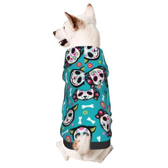 Cauagu Cartoon Dog And Cat Pattern Winter Pet Hoodie Sweatshirts- Dog Hoodie Sweater with Leash Hole - Cute Dog Hoodie - Pet Clothes Puppy Cat Custume -X-Large