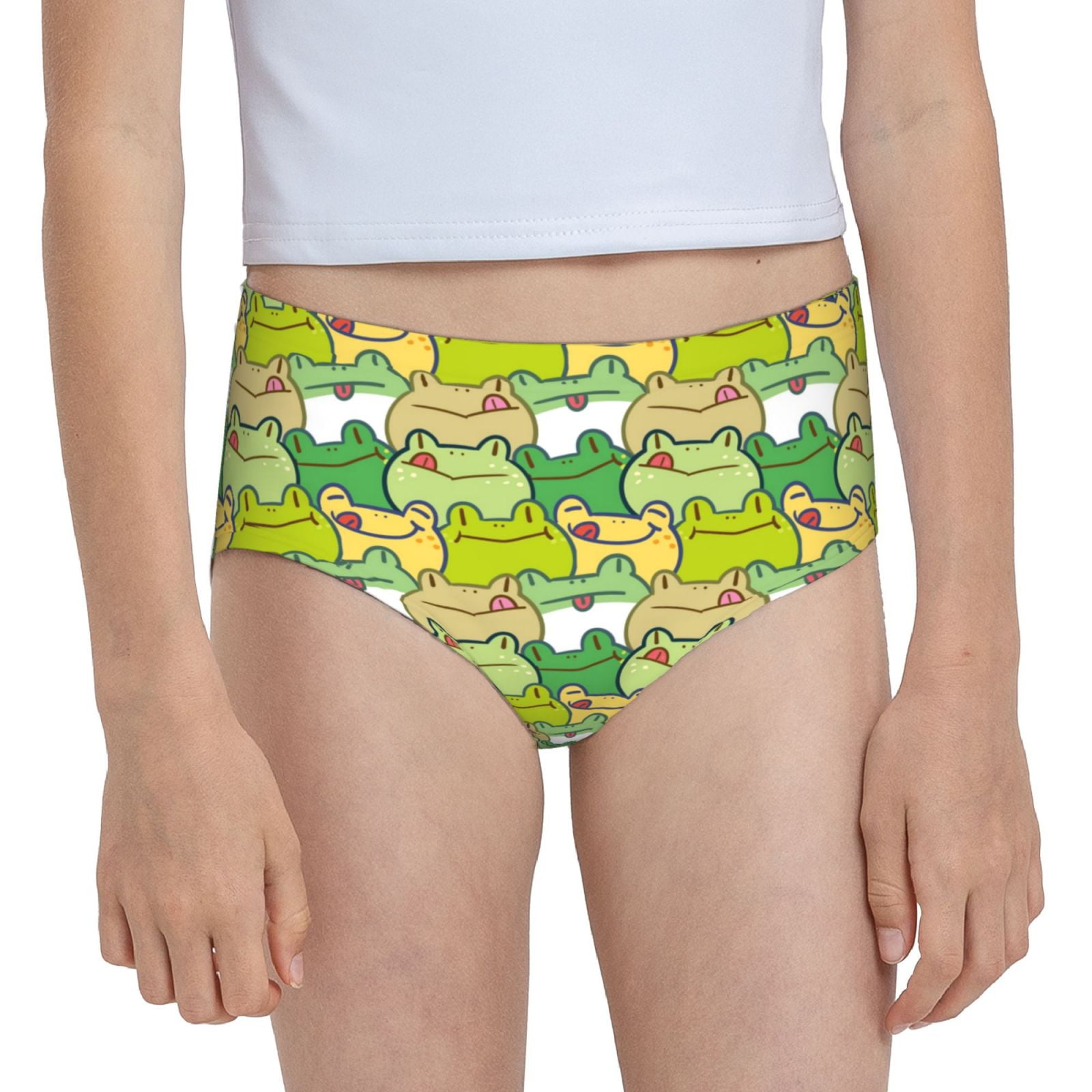 Cauagu Cartoon Frog Print Brief Underwear,Stretch Cotton Panties for ...