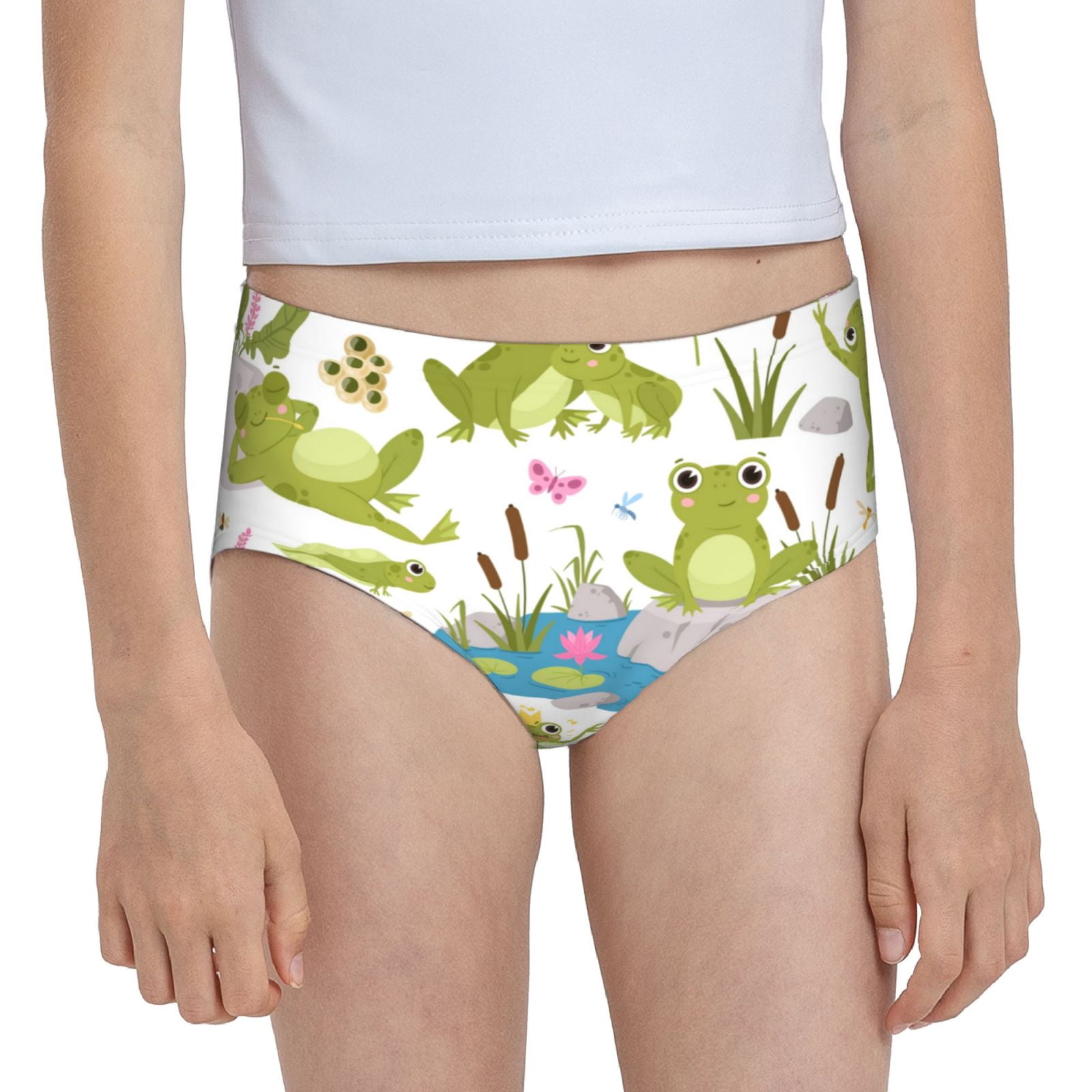 Cauagu Cartoon Frogs Print Brief Underwear,Stretch Cotton Panties for ...