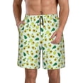 thumbnail image 1 of Cauagu Cartoon Fruit Print Men's Swim Trunks,Hawaiian Bathing Suit Swimsuits Beach Shorts with Pockets for Men Quick Dry Swimming Board Shorts-Small, 1 of 6