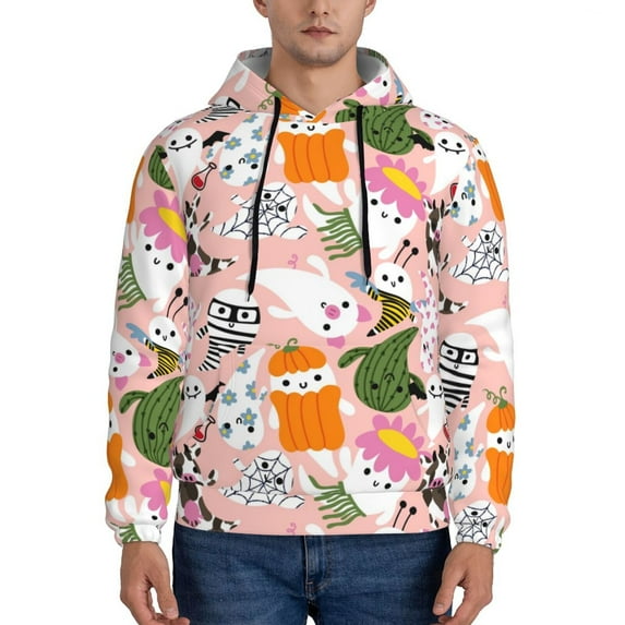 Cauagu Cartoon Halloween for Men's Pullover Hooded Sweatshirt Athletic Casual Hoodie Aautumn Hoodie Sweatshirt for Men Pullover Casual Hooded Sweatshirt-Small