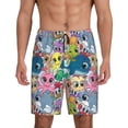 thumbnail image 1 of Cauagu Cartoon Marine Animals Print Pajama Bottoms for Men Sleep Pajama Shorts Elastic Waistband Sleep Pajama Short Men's PJ Shorts -Large, 1 of 6