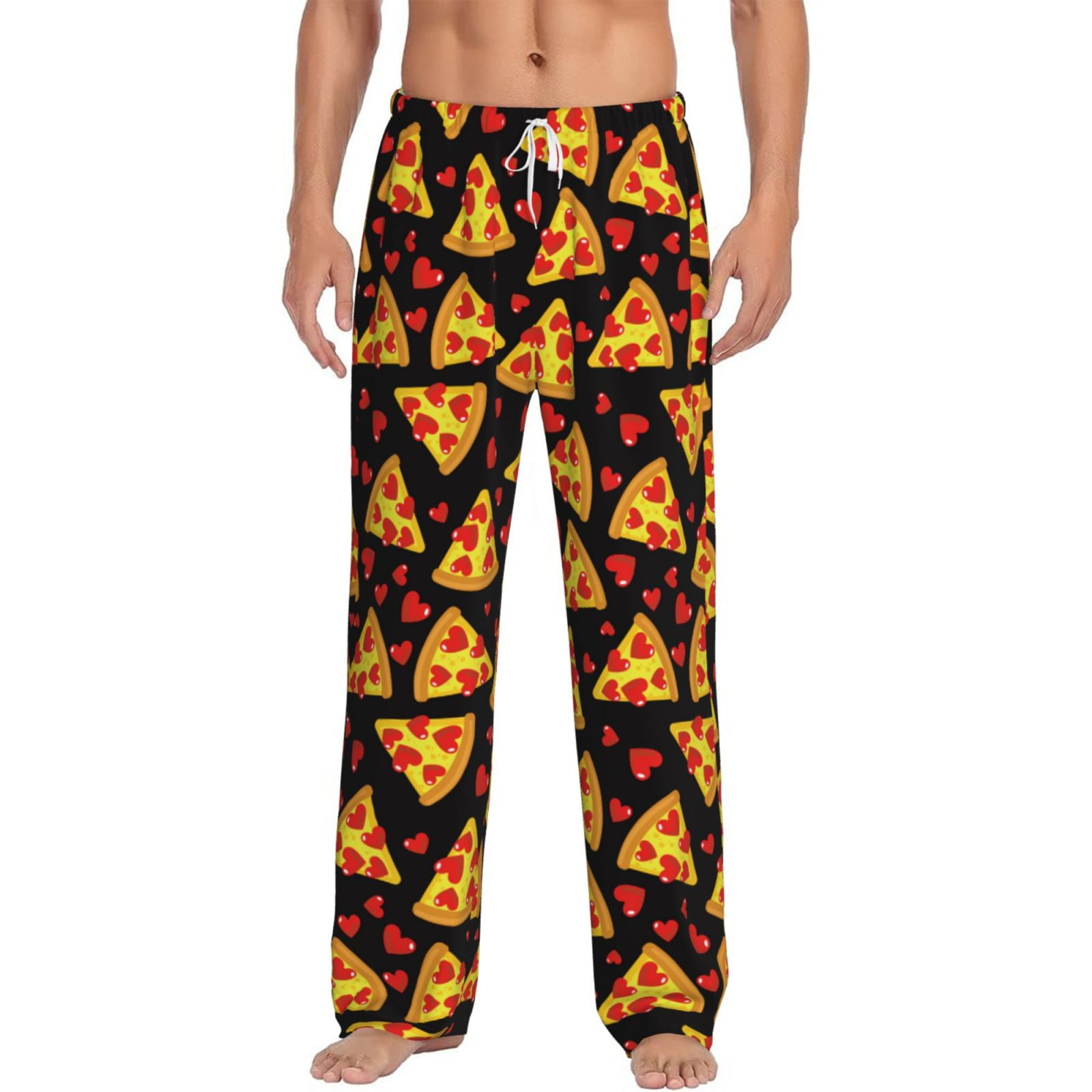 Cauagu Cartoon Pizza Mens Pajama Pants Sleep & Lounge Pants,PJ Bottoms