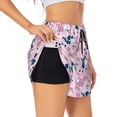 thumbnail image 1 of Cauagu Cartoon Poodle Dog Print Women's 2 in 1 Running Shorts Athletic Workout Gym Yoga Shorts Running Shorts for Women-Large, 1 of 7