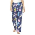 Cauagu Cartoon Rabbit Pajama Pants for Women Loose Fit Wide Leg Trouser