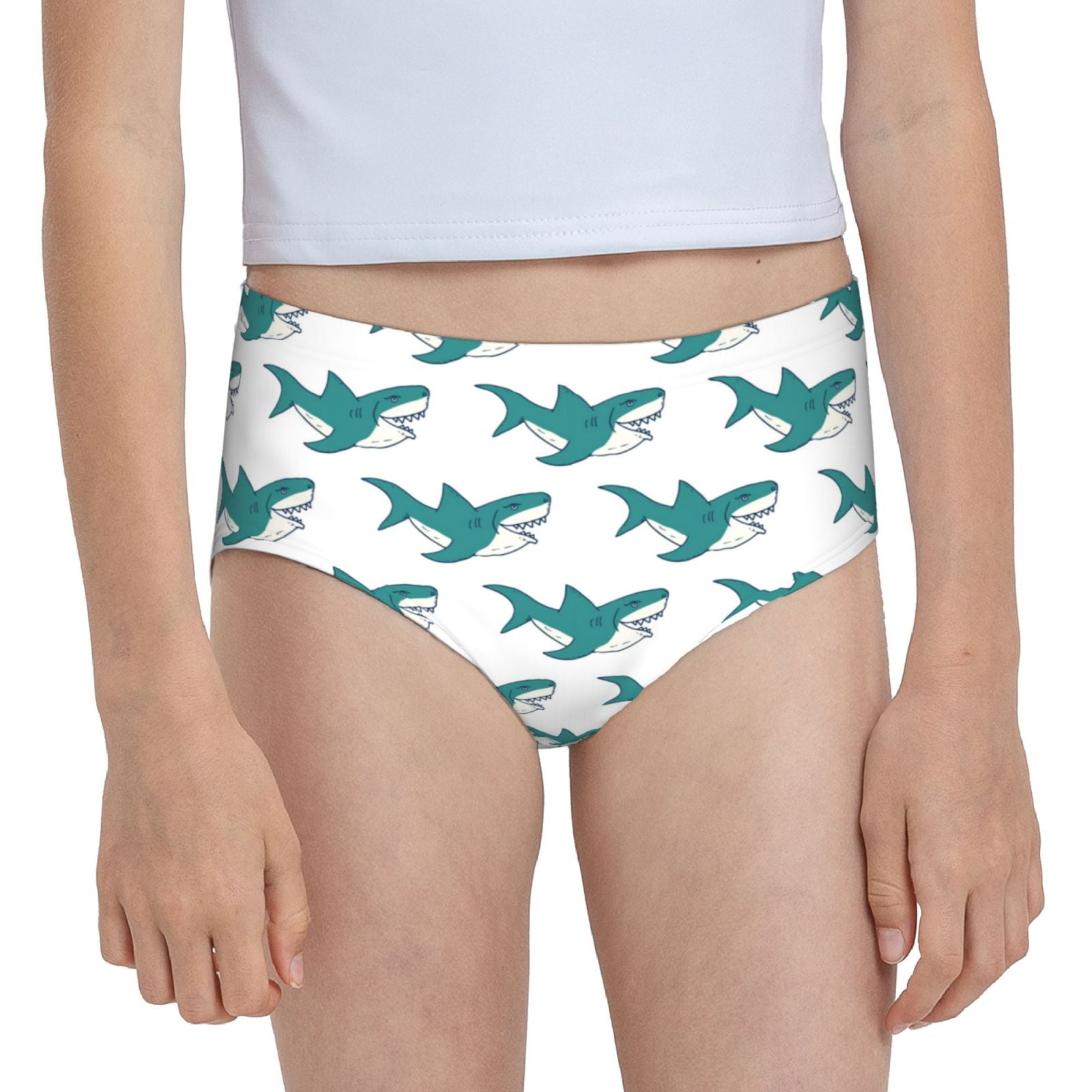 Cauagu Cartoon Shark Print Brief Underwear,Stretch Cotton Panties for ...