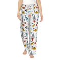 Cauagu Cartoon Space Pajama Pants for Women Loose Fit Wide Leg Trouser