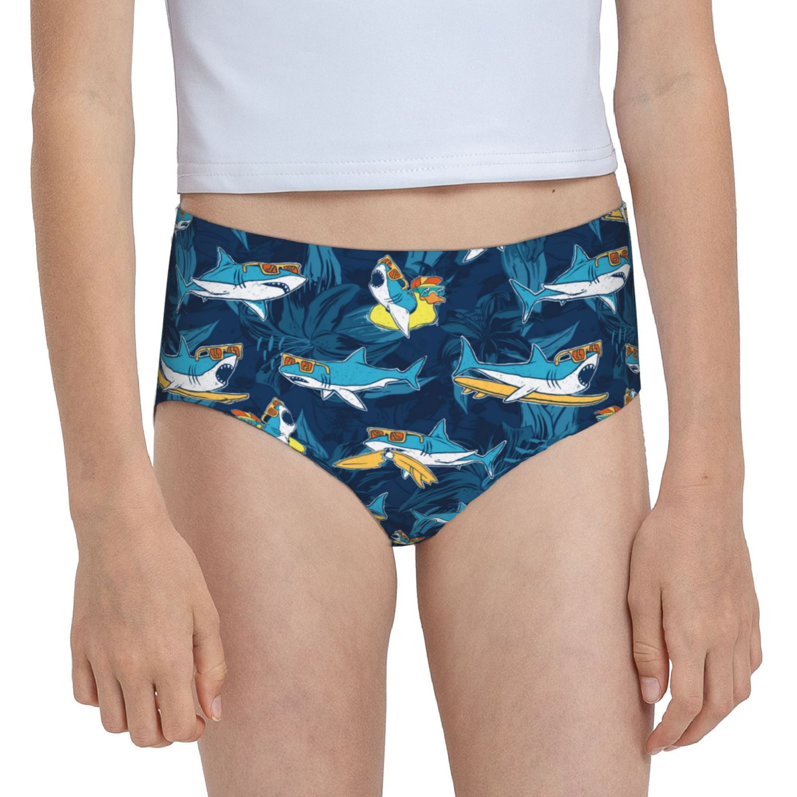 Cauagu Cartoon Surfer Sharks Print Brief Underwear,Stretch Cotton ...